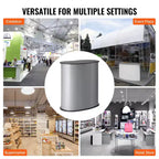 VEVOR Portable Tradeshow Podium Table, 35.43 x 19.29 x 37.01, Display Exhibition Counter Stand Booth Fair with Wall, Gray