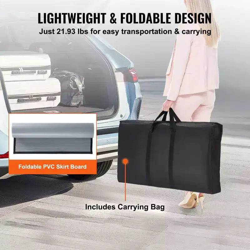 VEVOR Portable Tradeshow Podium Table, 35.43 x 19.29 x 37.01, Display Exhibition Counter Stand Booth Fair with Wall, Gray
