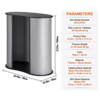 VEVOR Portable Tradeshow Podium Table, 35.43 x 19.29 x 37.01, Display Exhibition Counter Stand Booth Fair with Wall, Gray