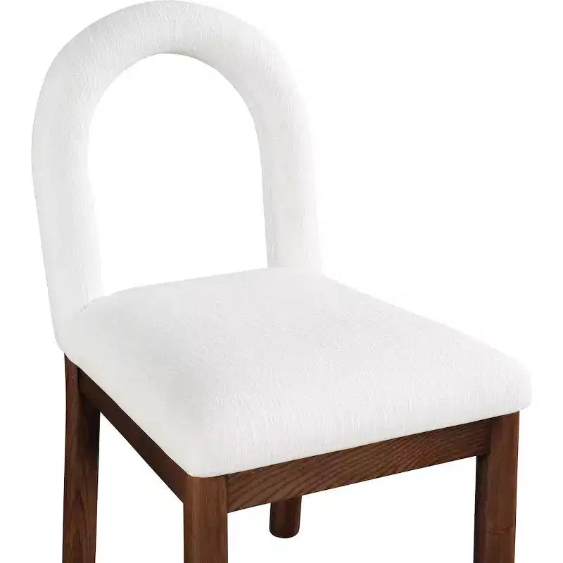 Meridian Furniture, Chaise de salle à manger en tissu texturé lin Conrad