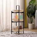 MAYEERTY 3 Tier Paper Rope Woven Tray Table Oval Storage Basket Shelves for Living Room Kitchen Natural