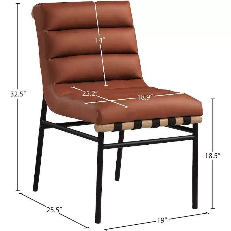 Meridian Furniture, Chaises de salle à manger Burke en cuir végétalien, Lot de 2