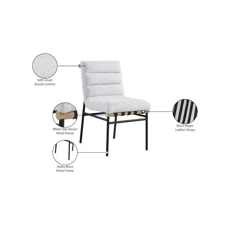 Meridian Furniture, Chaises de salle à manger Burke en cuir végétalien, Lot de 2