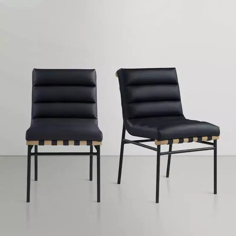Meridian Furniture, Chaises de salle à manger Burke en cuir végétalien, Lot de 2