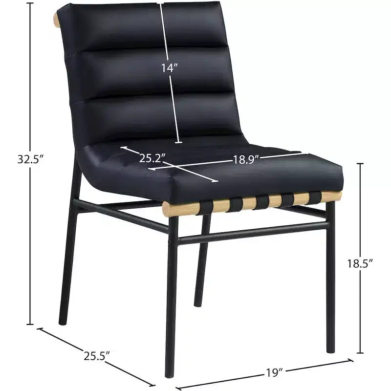 Meridian Furniture, Chaises de salle à manger Burke en cuir végétalien, Lot de 2
