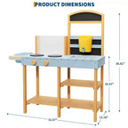 Cuisine en boue pour enfants, cuisine de jeu extérieure avec jardinière transparente et 2 pots de fleurs latéraux, étagères de rangement, cuisinière d'imitation, cadeau idéal pour les enfants de 3 à 8 ans