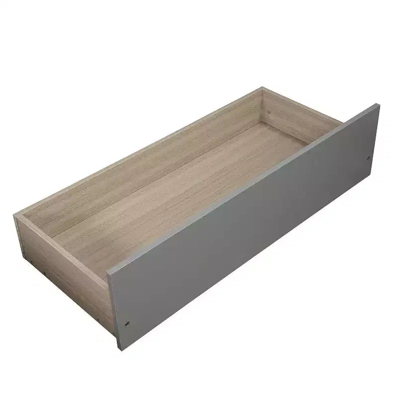 Lit plate-forme blanc double avec deux tiroirs, design moderne, espace de rangement supplémentaire
