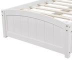 Lit plate-forme blanc double avec deux tiroirs, design moderne, espace de rangement supplémentaire