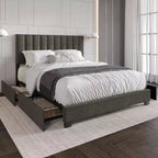 Lit rembourré avec rangement Olean de Home Design