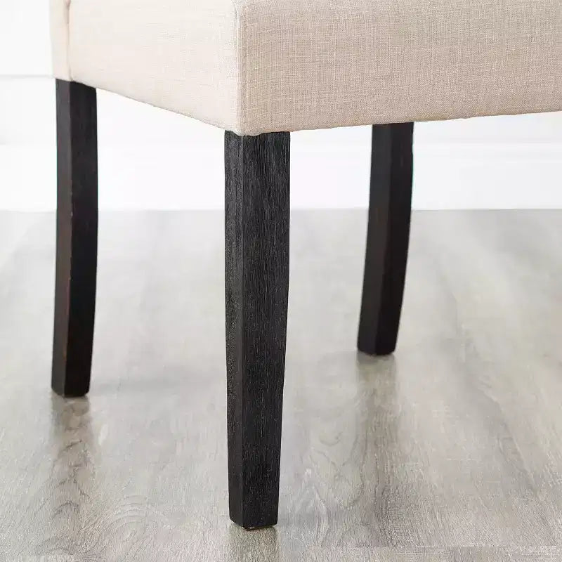 Okak Chaises de salle à manger modernes en bois massif avec dossier capitonné de luxe, lot de 2, chaises d'appoint rembourrées pour salon/salle à manger
