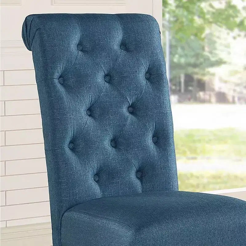 Okak Chaises de salle à manger modernes en bois massif avec dossier capitonné de luxe, lot de 2, chaises d'appoint rembourrées pour salon/salle à manger