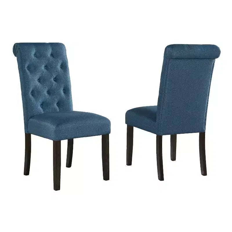 Okak Chaises de salle à manger modernes en bois massif avec dossier capitonné de luxe, lot de 2, chaises d'appoint rembourrées pour salon/salle à manger