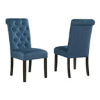 Okak Chaises de salle à manger modernes en bois massif avec dossier capitonné de luxe, lot de 2, chaises d'appoint rembourrées pour salon/salle à manger
