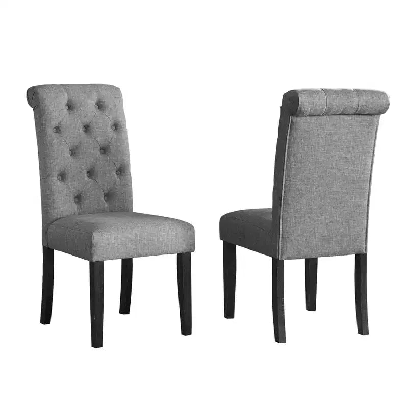Okak Chaises de salle à manger modernes en bois massif avec dossier capitonné de luxe, lot de 2, chaises d'appoint rembourrées pour salon/salle à manger