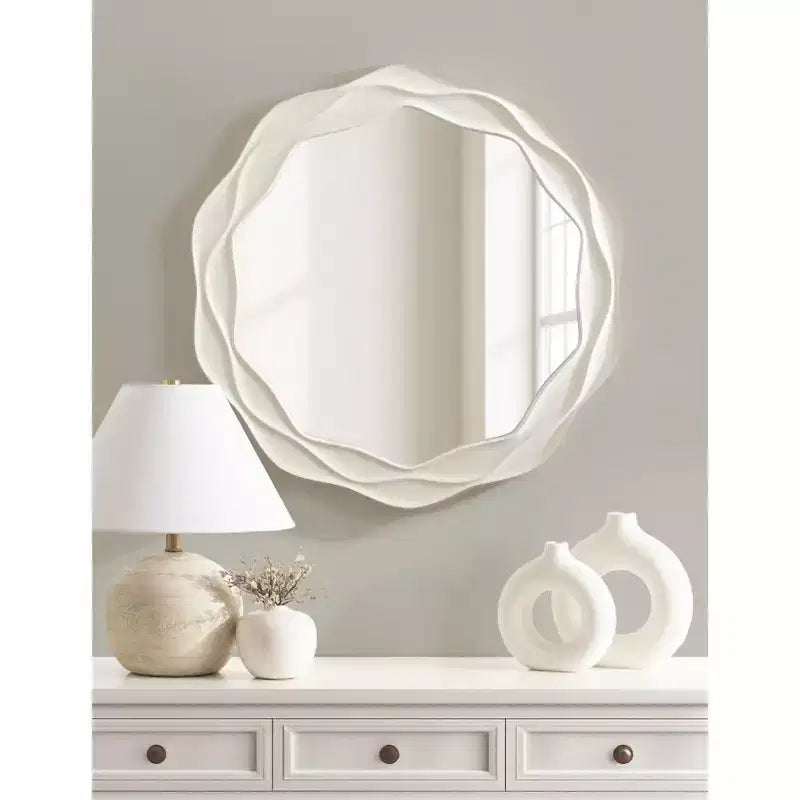 Miroir ondulé rond Kate et Laurel Wavern