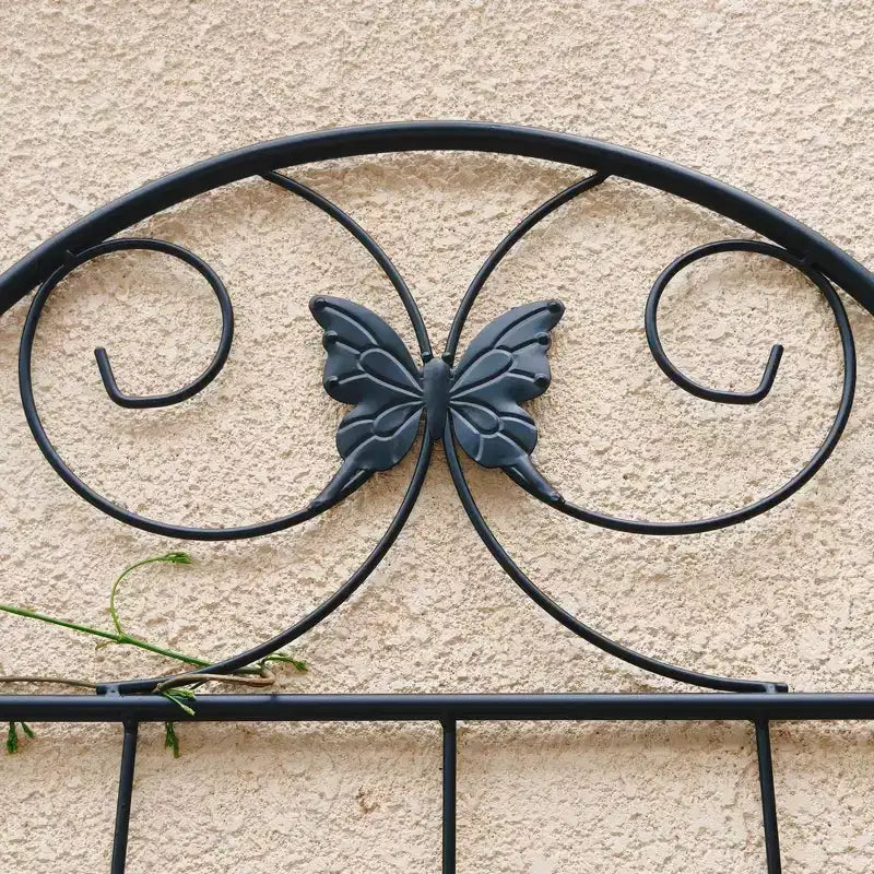 MAYEERTY Lot de 4 treillis de jardin en métal, 220 x 50 cm, résistants à la rouille, pour plantes grimpantes, noirs, pour fleurs d'extérieur