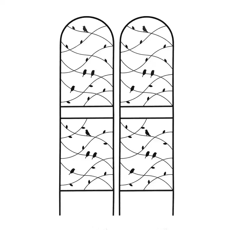 MAYEERTY Lot de 2 treillis de jardin en métal 180 x 50 cm, antirouille, support pour plantes grimpantes, noir, pour extérieur