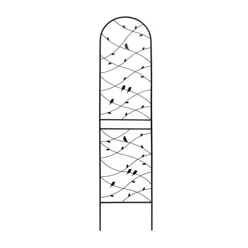 MAYEERTY Lot de 2 treillis de jardin en métal 180 x 50 cm, antirouille, support pour plantes grimpantes, noir, pour extérieur