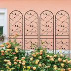 MAYEERTY Lot de 2 treillis de jardin en métal 180 x 50 cm, antirouille, support pour plantes grimpantes, noir, pour extérieur