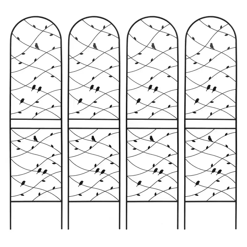 MAYEERTY Lot de 2 treillis de jardin en métal 180 x 50 cm, antirouille, support pour plantes grimpantes, noir, pour extérieur