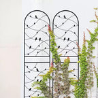 MAYEERTY 2 Pack Metal Garden Trellis 71 x 19.7 Inch Rustproof Climbing Plants Support Black Outdoor Flower