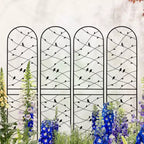 MAYEERTY Lot de 2 treillis de jardin en métal 180 x 50 cm, antirouille, support pour plantes grimpantes, noir, pour extérieur