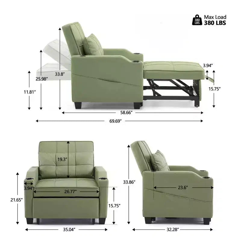 Karl Home |Canapé-lit simple de 89 cm de large