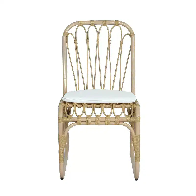 MAYEERTY Lot de 2 chaises de salle à manger d'extérieur en rotin PE avec coussin lavable pour jardin et terrasse