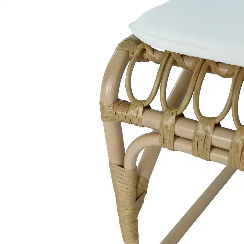 MAYEERTY Lot de 2 chaises de salle à manger d'extérieur en rotin PE avec coussin lavable pour jardin et terrasse