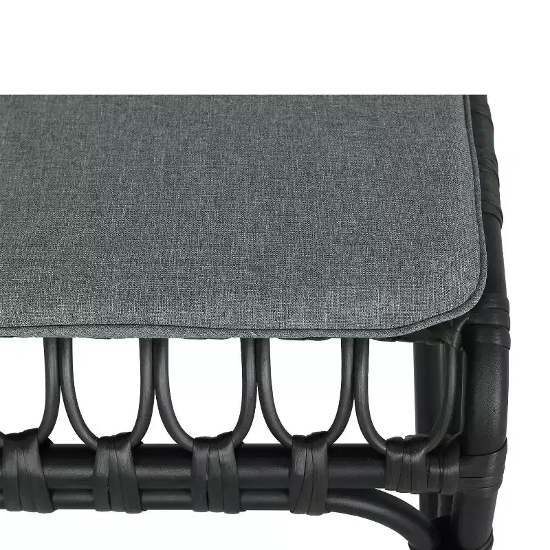 MAYEERTY Lot de 2 chaises de salle à manger d'extérieur en rotin PE avec coussin lavable en rotin gris pour patio et jardin