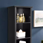 GDFStudio Helen Armoire de salle de bain moderne de 162 cm de haut avec étagères réglables, panier à linge et rangement de vêtements caché