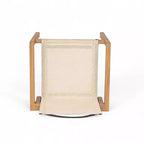 MAYEERTY Lot de 2 chaises de salle à manger en teck avec coussins textiles beiges pour salle à manger et patio
