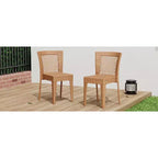 MAYEERTY Lot de 2 chaises d'appoint empilables Design KD Marron clair Peu encombrant pour cuisine et salle à manger