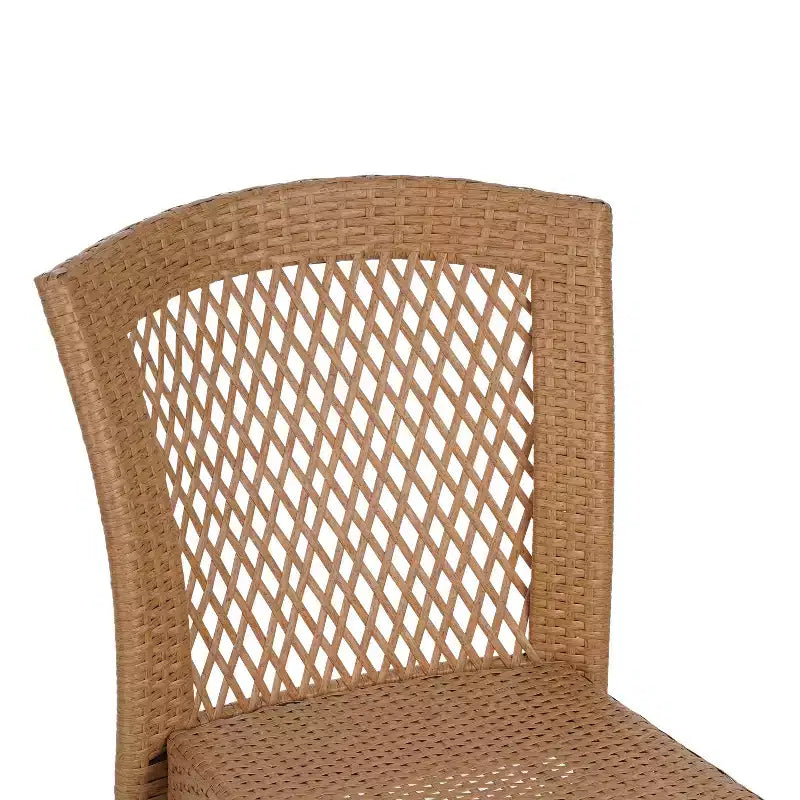 MAYEERTY Lot de 2 chaises d'appoint empilables Design KD Marron clair Peu encombrant pour cuisine et salle à manger