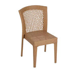 MAYEERTY Lot de 2 chaises d'appoint empilables Design KD Marron clair Peu encombrant pour cuisine et salle à manger