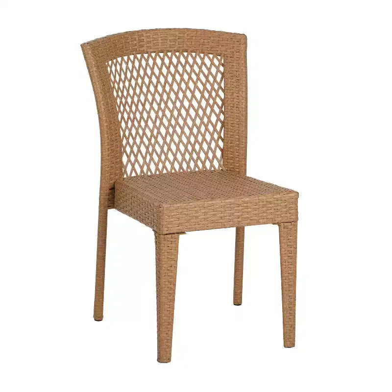 MAYEERTY Lot de 2 chaises d'appoint empilables Design KD Marron clair Peu encombrant pour cuisine et salle à manger