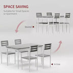Modern Industrial Dining Set, 5 Piece Table & 4 Chair Combo, Space-Saving Kitchen Table with Metal Legs for Homes & Apartments