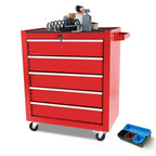 Servante d'atelier à 5 tiroirs avec roues, armoire de rangement à outils robuste et verrouillable pour garage, atelier et entrepôt