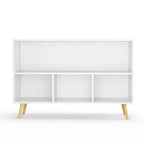 MAYEERTY Bibliothèque enfant avec tiroirs pliables en tissu, meuble de rangement pour jouets, organiseur blanc et rose