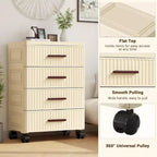 Acekool Meuble à Tiroirs en Plastique avec Roues, Boîte de Rangement à Roulettes, Organiseur Multi-Niveaux pour Chambre, Bureau, Maison4 Niveaux