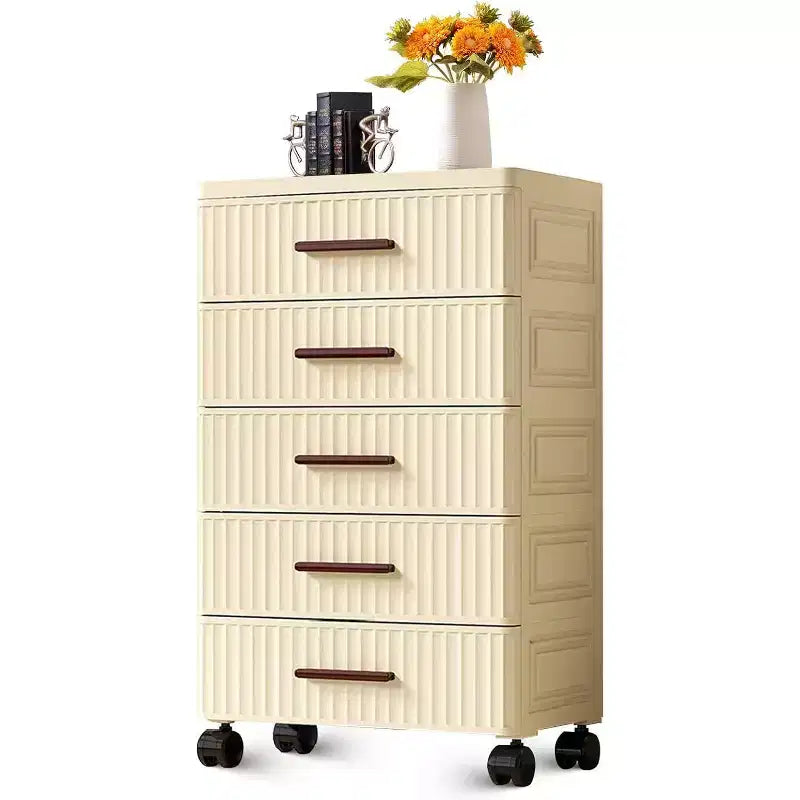 Acekool Meuble à Tiroirs en Plastique avec Roues, Boîte de Rangement à Roulettes, Organiseur Multi-Niveaux pour Chambre, Bureau, Maison4 Niveaux