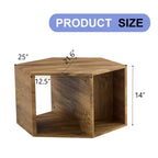 Table basse hexagonale moderne en MDF Okak, conception multi-trous verticale avec rangement cubique géométrique, tables d'appoint pour salon et bureau