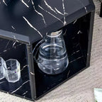 Table basse hexagonale moderne en MDF Okak, conception multi-trous verticale avec rangement cubique géométrique, tables d'appoint pour salon et bureau