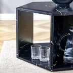 Table basse hexagonale moderne en MDF Okak, conception multi-trous verticale avec rangement cubique géométrique, tables d'appoint pour salon et bureau
