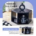 Table basse hexagonale moderne en MDF Okak, conception multi-trous verticale avec rangement cubique géométrique, tables d'appoint pour salon et bureau