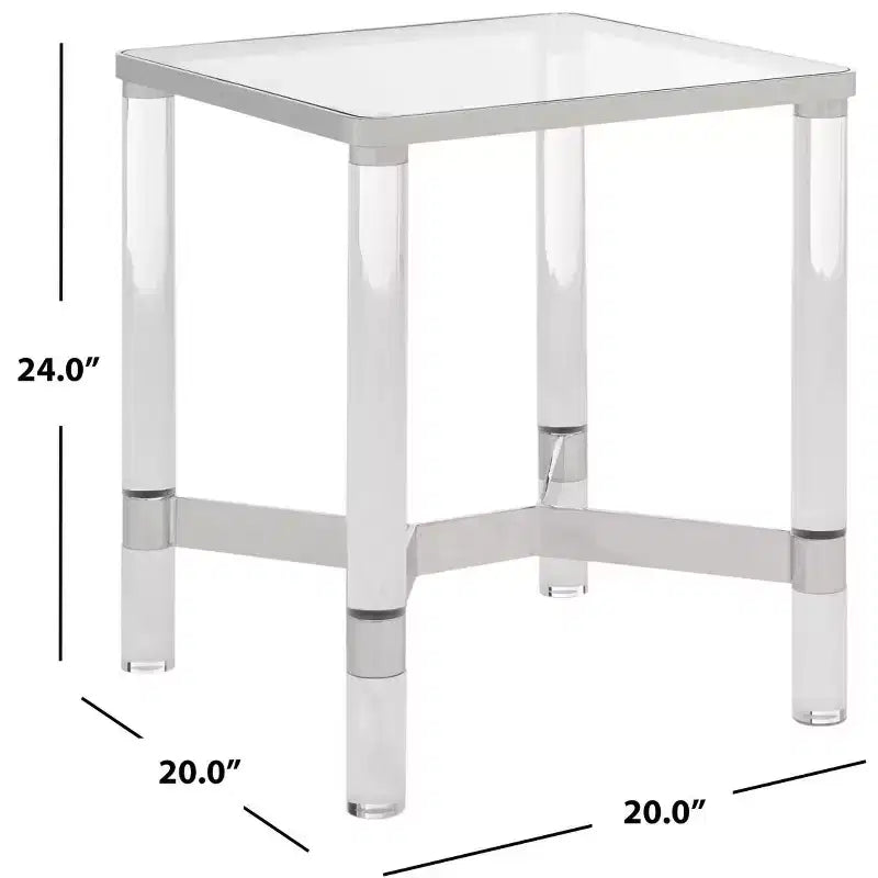 Suzanna Acrylic Accent Table - SFV2550B - Silver - Safavieh Couture