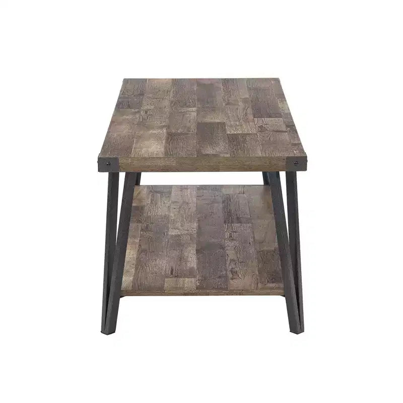 Table basse Probe Hues Modern Storage avec cadre métallique et étagère polyvalente