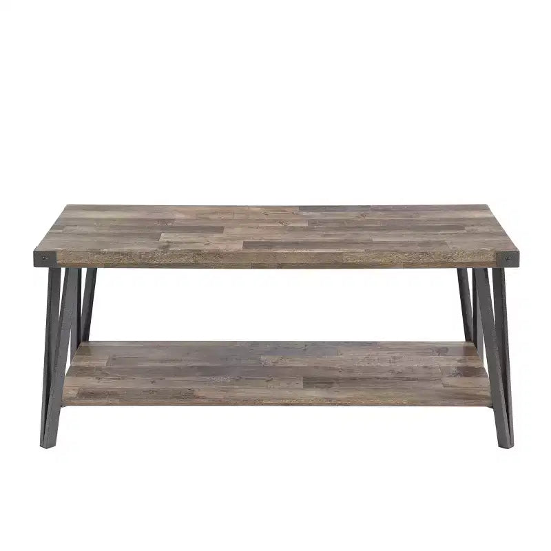 Table basse Probe Hues Modern Storage avec cadre métallique et étagère polyvalente