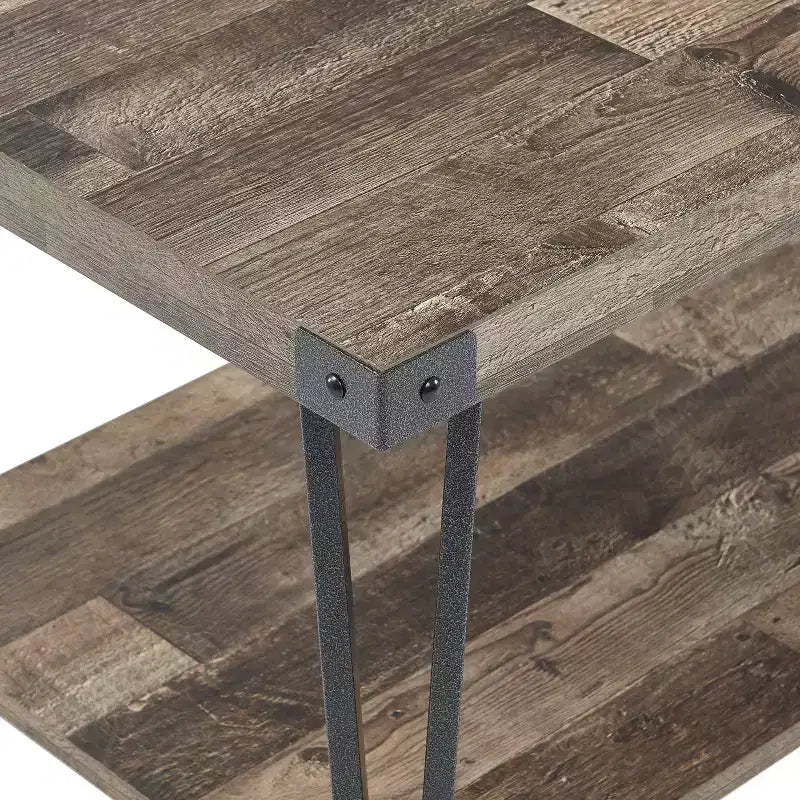 Table basse Probe Hues Modern Storage avec cadre métallique et étagère polyvalente