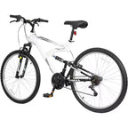 hykolity Vélo Tout Terrain VTT 26 pouces Vélo d'extérieur Cyclisme 18 Vitesses Vélos de Sport Piste Hors Route Suspension Intégrale pour Homme Adulte Unisexe Blanc
